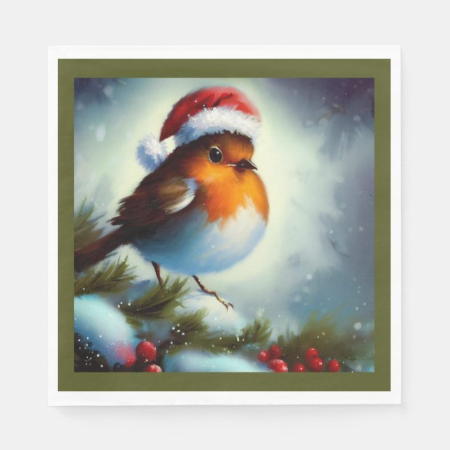 Christmas Robin 3 Napkin (Front)