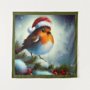 Christmas Robin 3 Tapestry