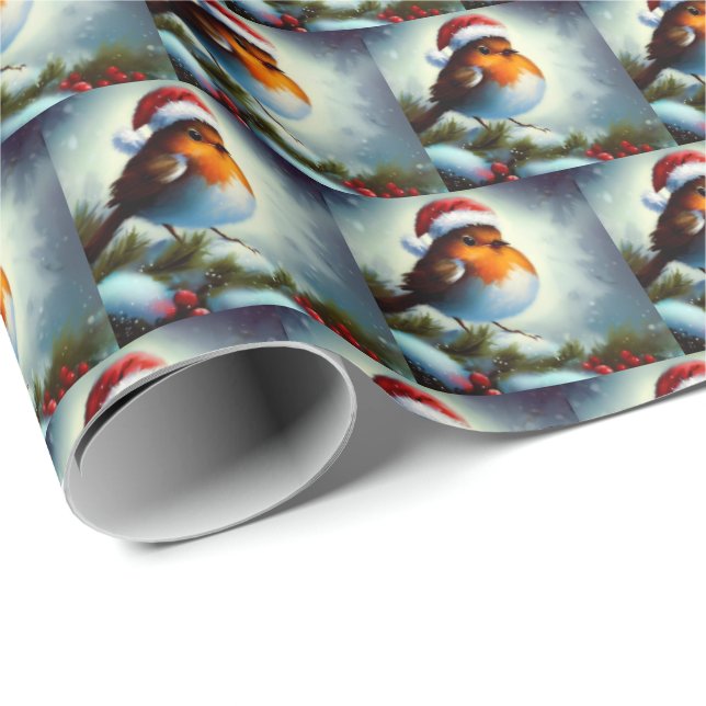 Christmas Robin 3 Wrapping Paper (Roll Corner)