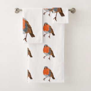 Christmas Robin Bath Towel Set