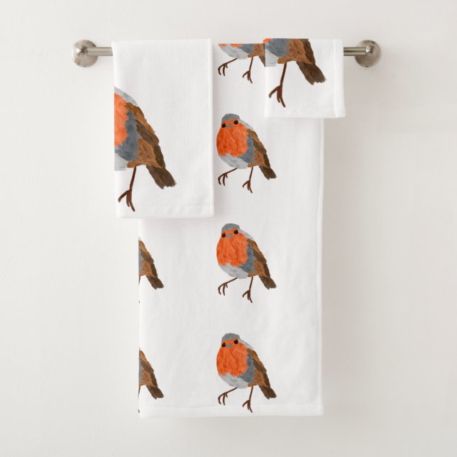 Christmas Robin  Bath Towel Set (Insitu)