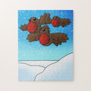Christmas Robin Birds Jigsaw Puzzle