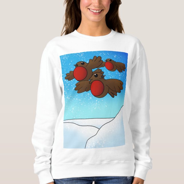 Christmas Robin Birds Sweatshirt (Front)
