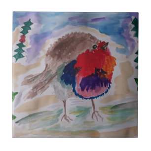 Christmas Robin Ceramic Tile