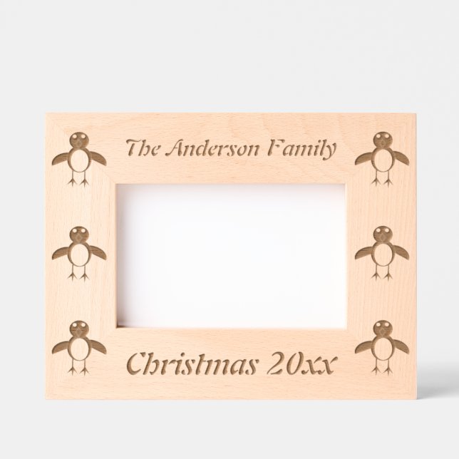 Christmas Robin Custom Etched Frames (Front)