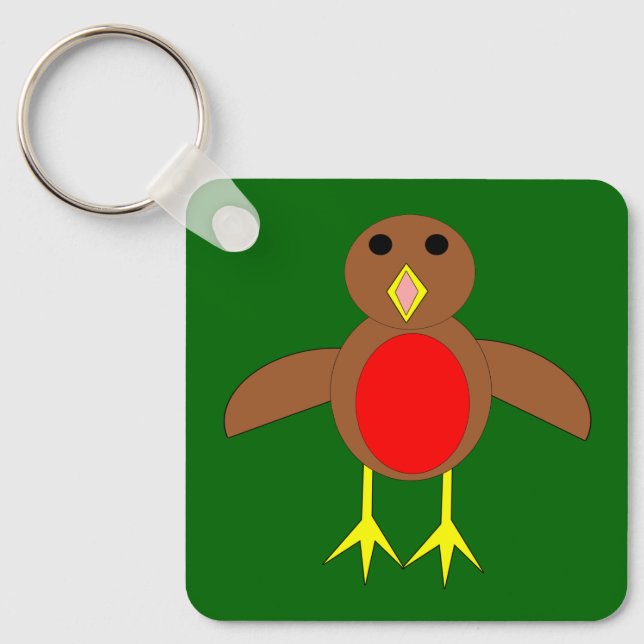 Christmas Robin Custom Key Ring (Front)