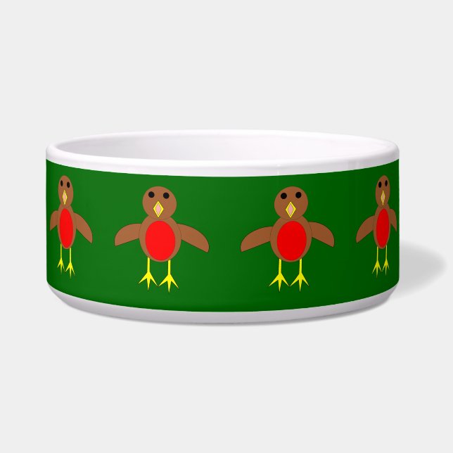 Christmas Robin Dog Bowl (Front)
