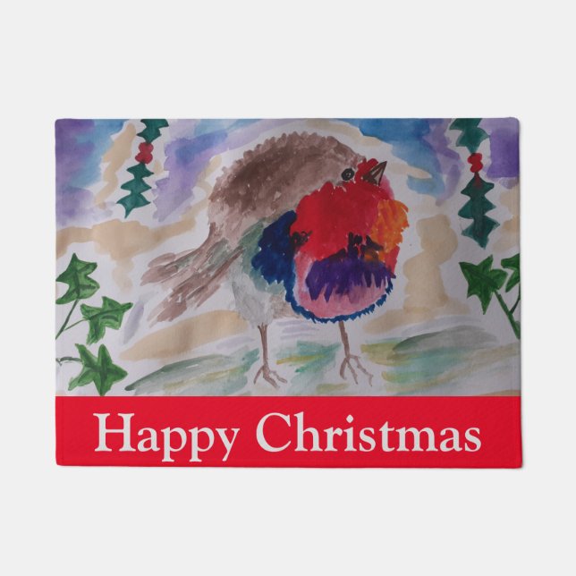 Christmas Robin  Doormat (Front)