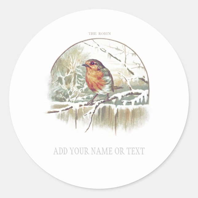 "CHRISTMAS ROBIN" ENVELOPE SEAL STICKER (Front)