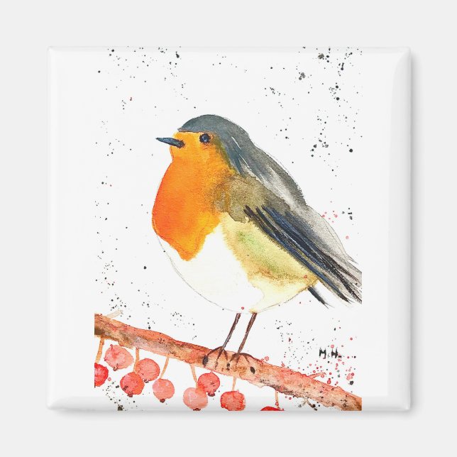 Christmas robin magnet (Front)