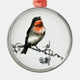 Christmas Robin Metal Tree Decoration