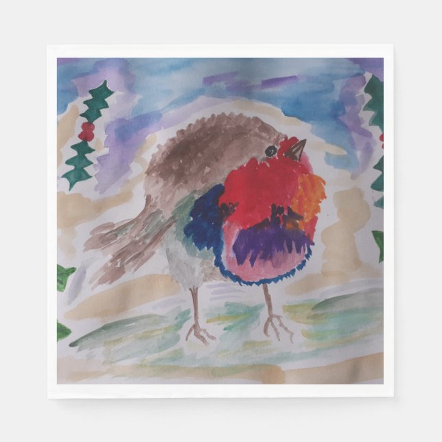Christmas Robin Napkin (Front)
