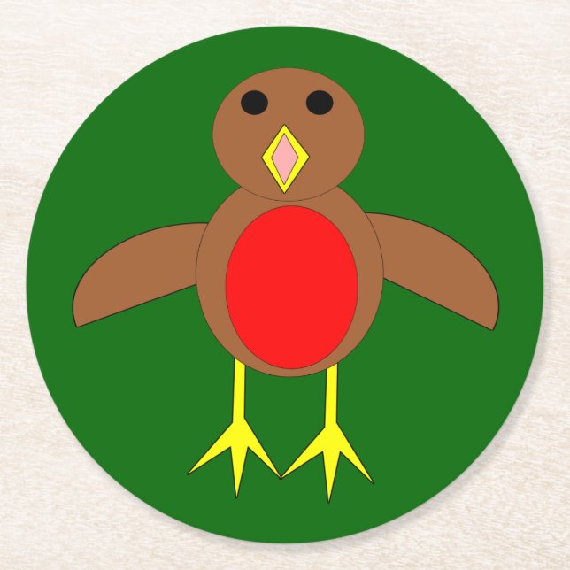 Christmas Robin Paper Coasters (Front)