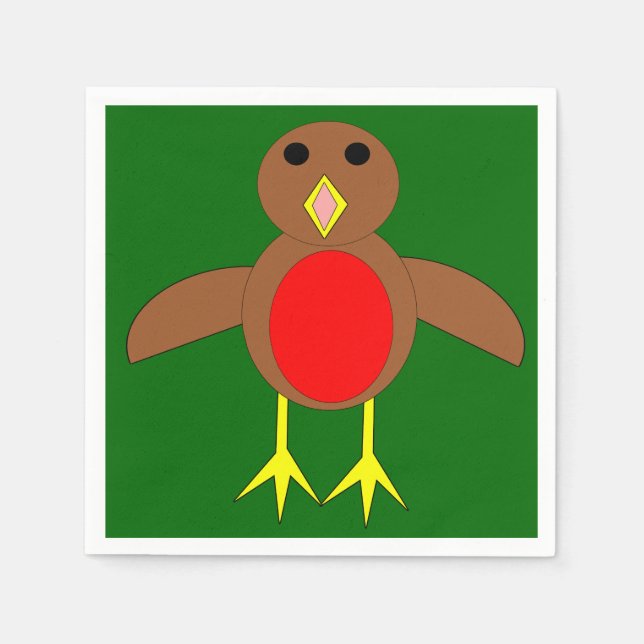 Christmas Robin Paper Napkins (Front)
