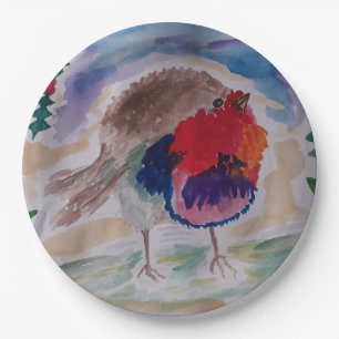Christmas Robin Paper Plate