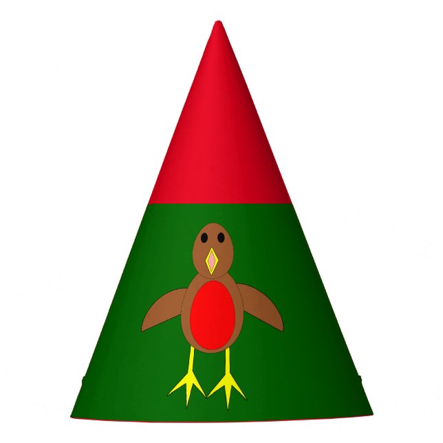 Christmas Robin Party Hat (Front)