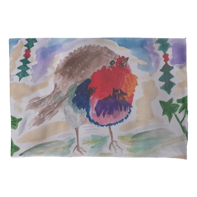 Christmas Robin  Pillowcase (Front)