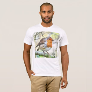 Christmas Robin Redbreast Winter Watercolor T-Shirt