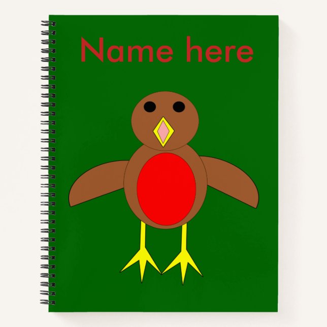 Christmas Robin Spiral Notebook (Front)