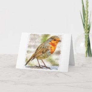 Christmas Robin Winter Watercolor Card