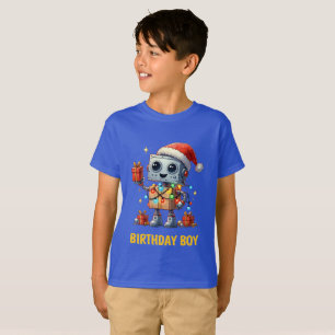 Christmas Robot Birthday Boy Personalised T-Shirt
