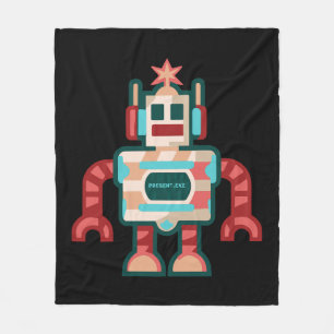 Christmas robot fleece blanket