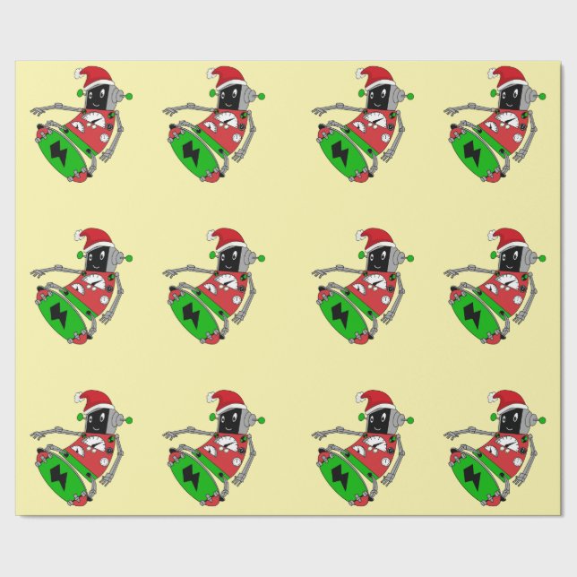 Christmas Robot  Wrapping Paper (Seam)