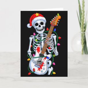 Christmas Rocker Skeleton Santa Rock Hand Xmas Men Card