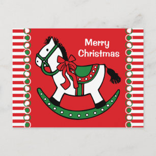 Christmas Rocking Horse Custom Holiday Postcard