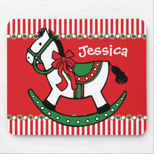 Christmas Rocking Horse Custom Mouse Mat