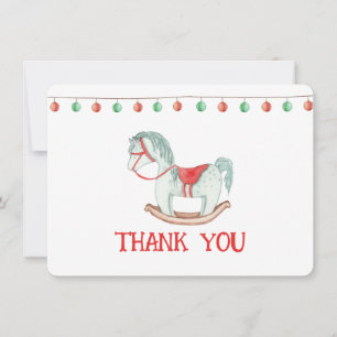Christmas Rocking Horse Thank You Card