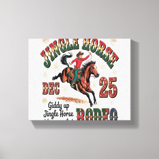 Christmas Rodeo Jingle Horse Canvas Print (Front)