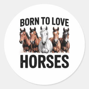 Christmas Rodeo Jingle Horse Classic Round Sticker