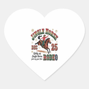 Christmas Rodeo Jingle Horse Heart Sticker