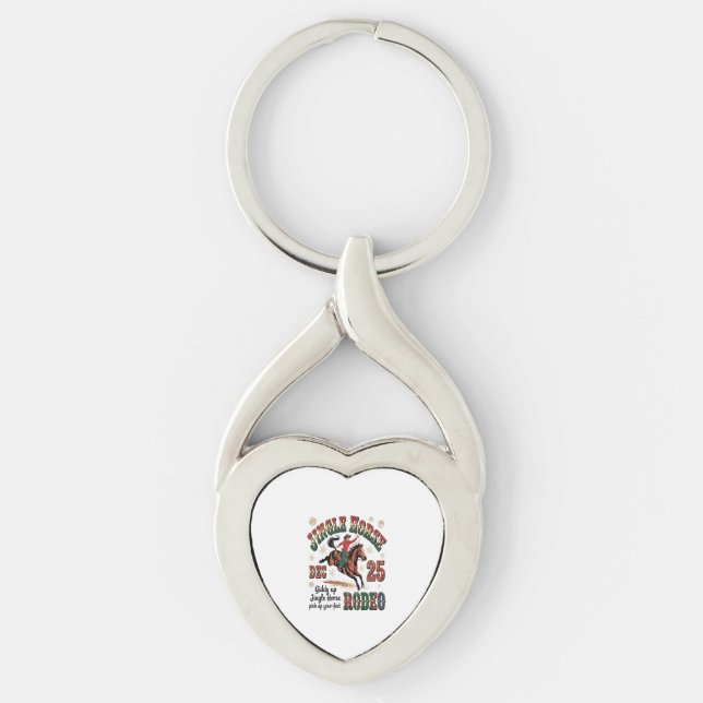 Christmas Rodeo Jingle Horse Key Ring (Front)