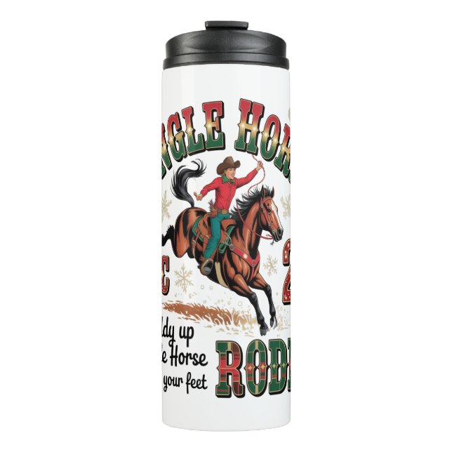 Christmas Rodeo Jingle Horse Thermal Tumbler (Front)
