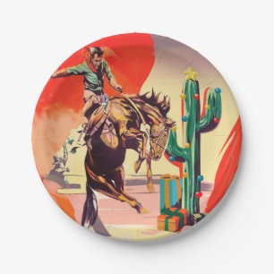 Christmas Rodeo Paper Plate