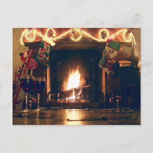 Christmas Romance and Warmth Customisable Postcard
