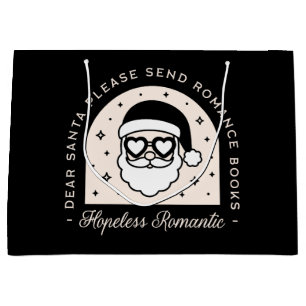 Christmas romance books dark aesthetic black large gift bag