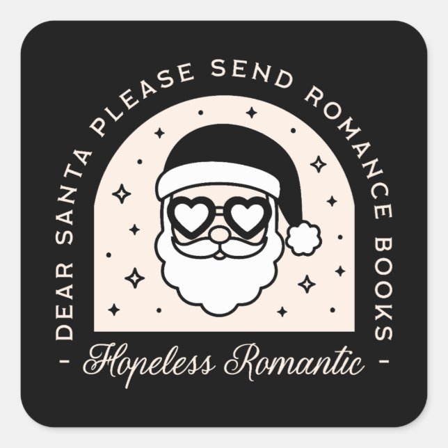 Christmas romance books dark aesthetic square sticker (Front)