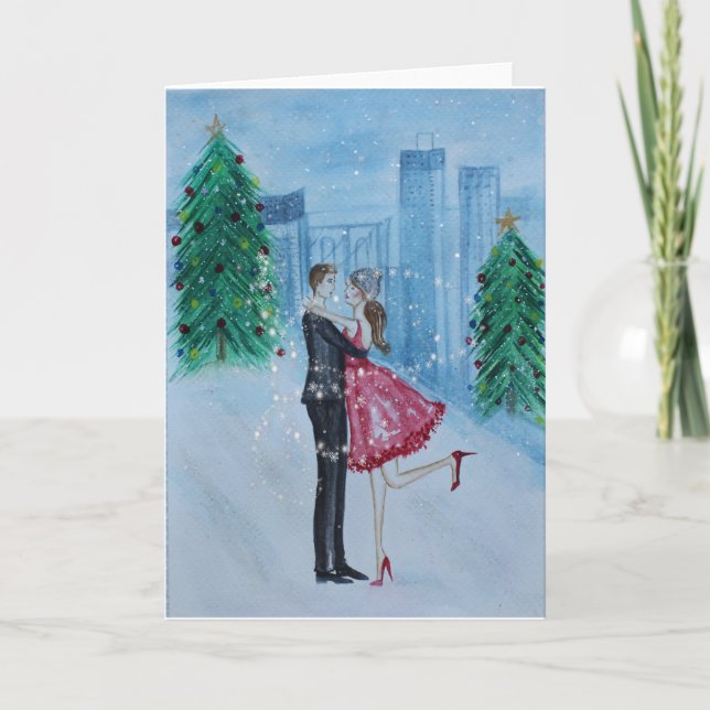 Christmas romance holiday card (Front)