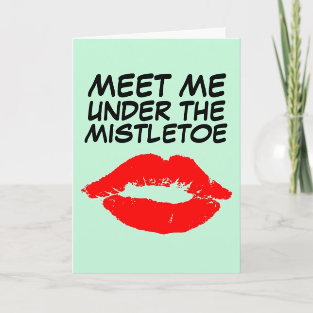 CHRISTMAS ROMANTIC CARD FOR HIM MISTLETOE (Front)