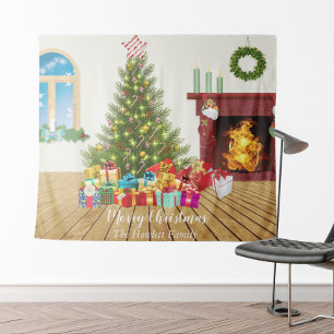 Christmas  Room Holiday Photo Backdrop Tapestry