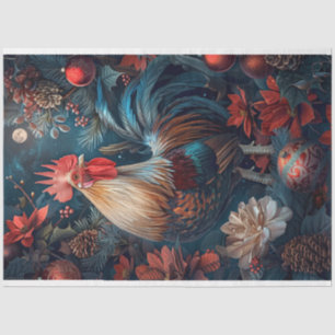 Christmas Rooster Decoupage Tissue Paper