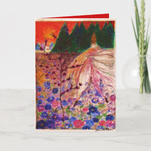 Christmas-rose Angel Holiday Card