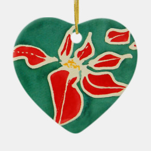 Christmas Rose Ceramic Tree Decoration