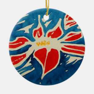 Christmas Rose Ceramic Tree Decoration