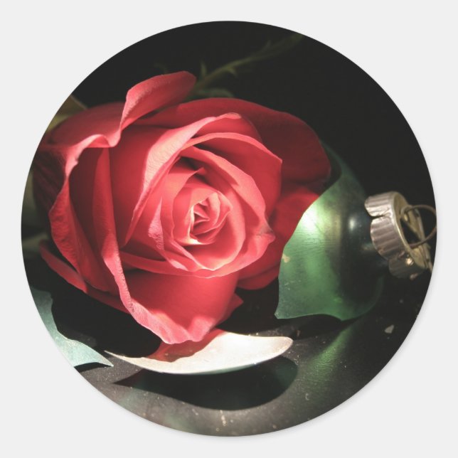 Christmas Rose Customisable Christmas Card Seals (Front)