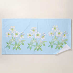 Christmas rose, Helleborus niger  Beach Towel