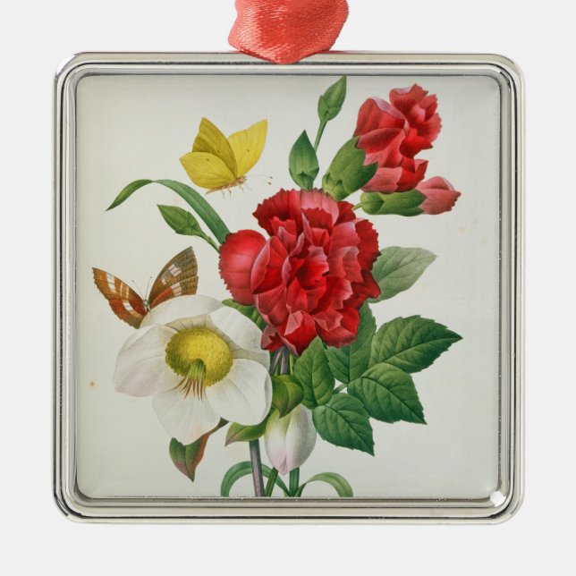 Christmas Rose, Helleborus niger Metal Tree Decoration (Front)